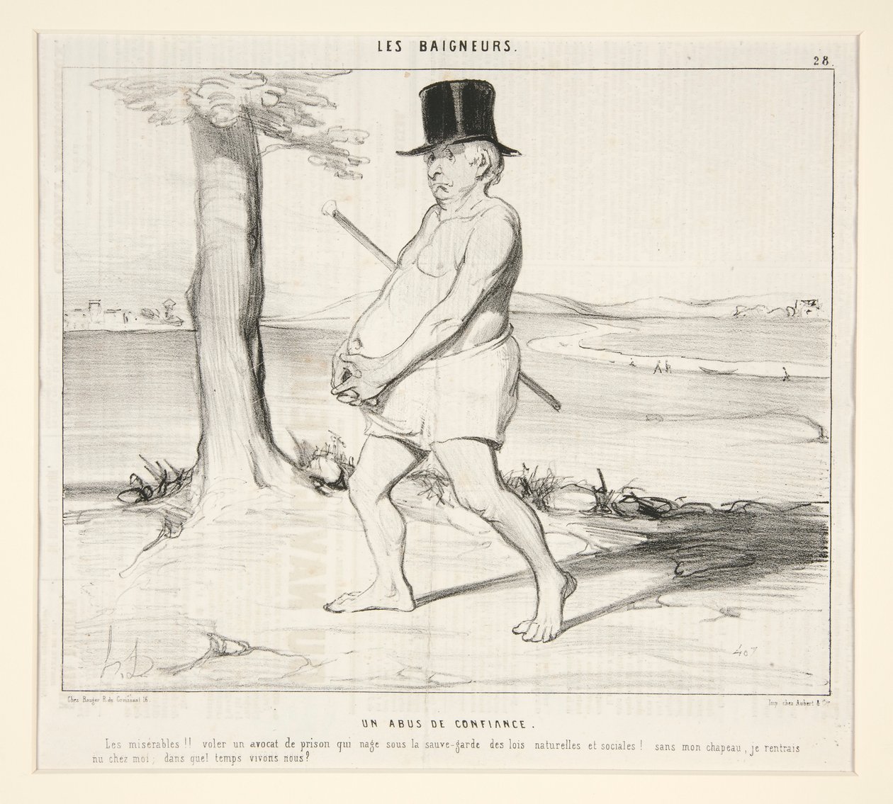 Un Abus de Confiance. Les misérables!! voler un avocat de prison qui nage sous la sauvegarde des lois naturelles et sociales! - Honoré Daumier