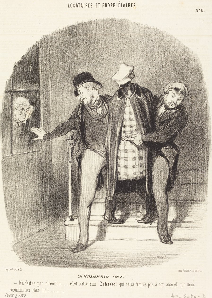 Un Déménagement furtif - Honoré Daumier