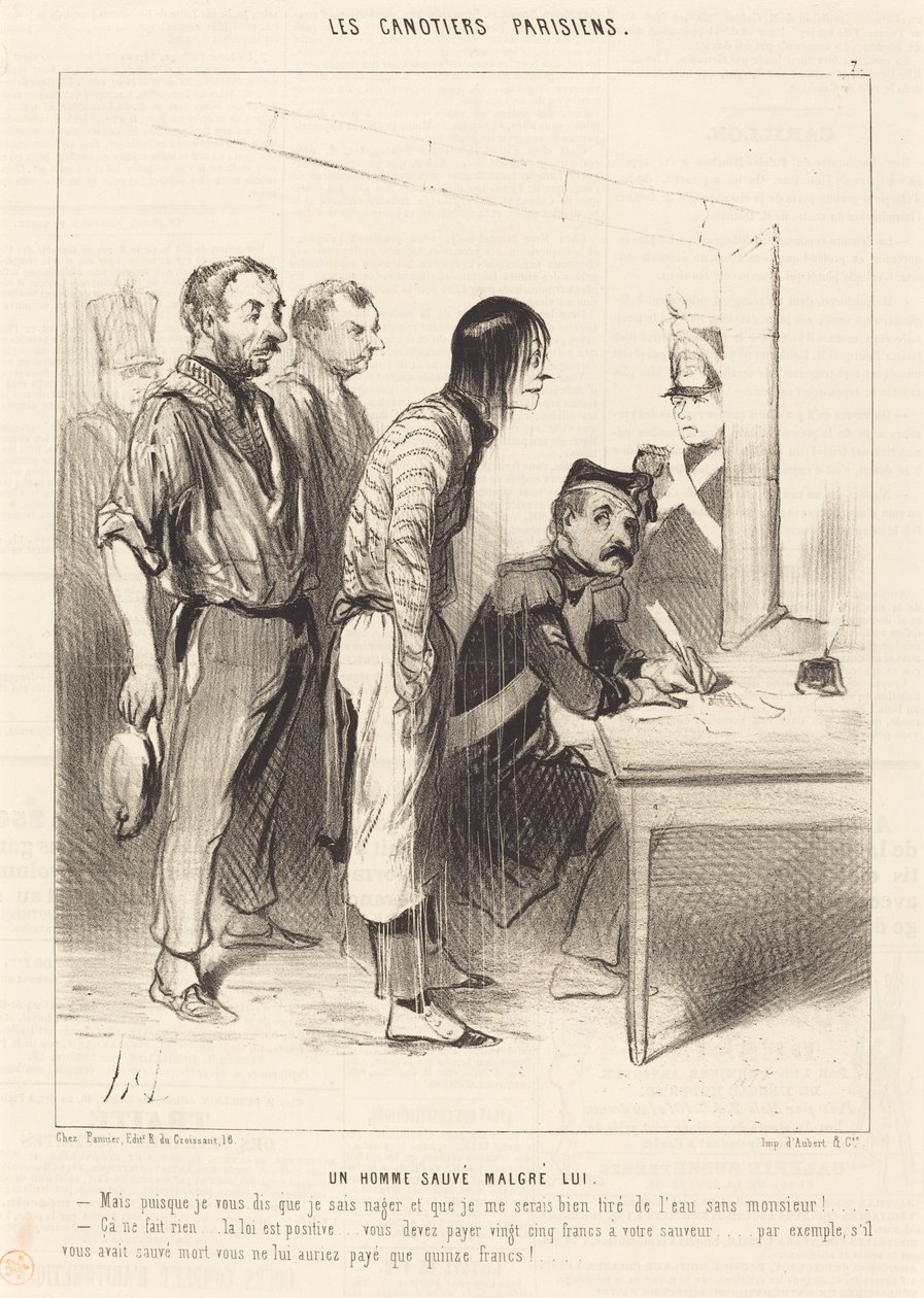 Un homme sauvé malgré lui - Honoré Daumier