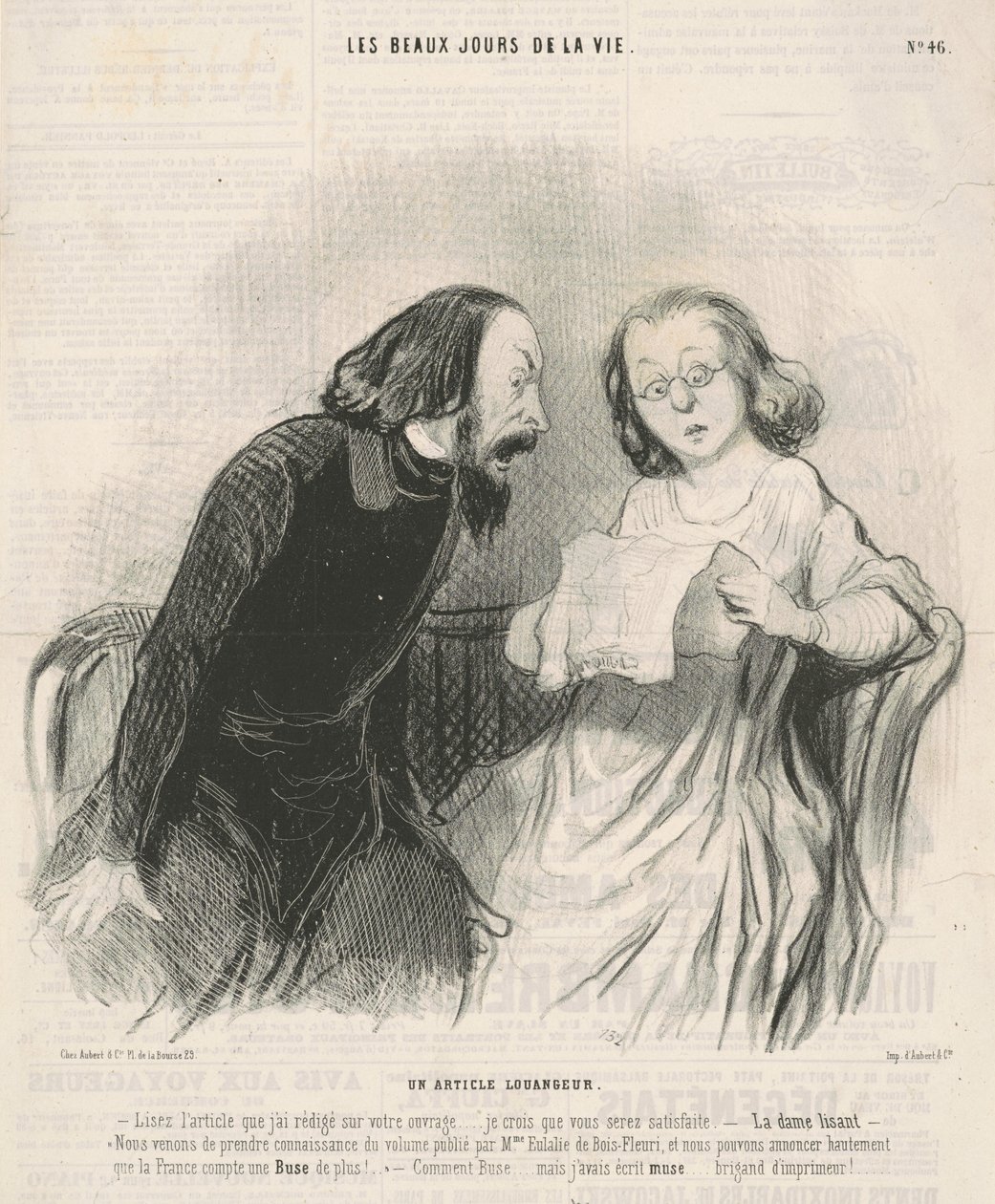 Un article louangeur - Honoré Daumier
