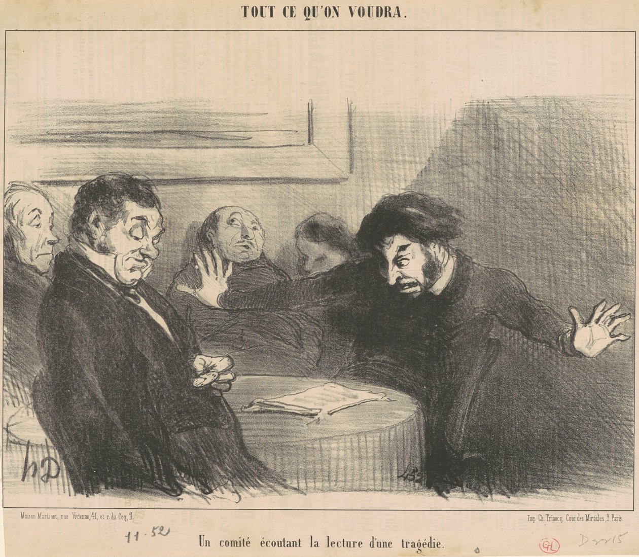 Un comité écoutant la lecture d