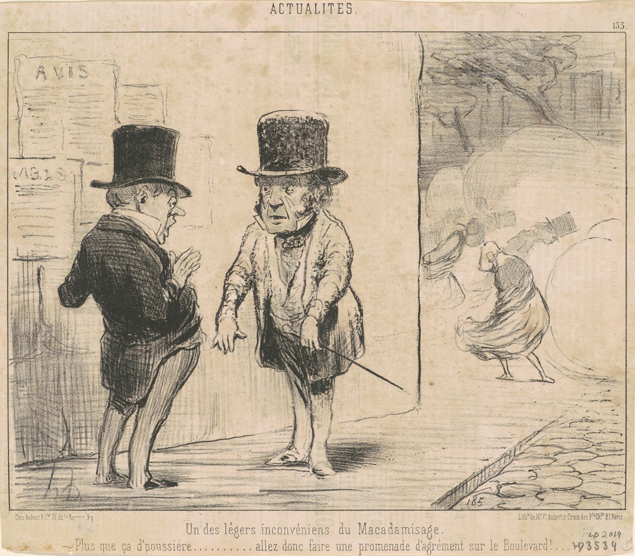 Un des inconvénients du macadamisage - Honoré Daumier