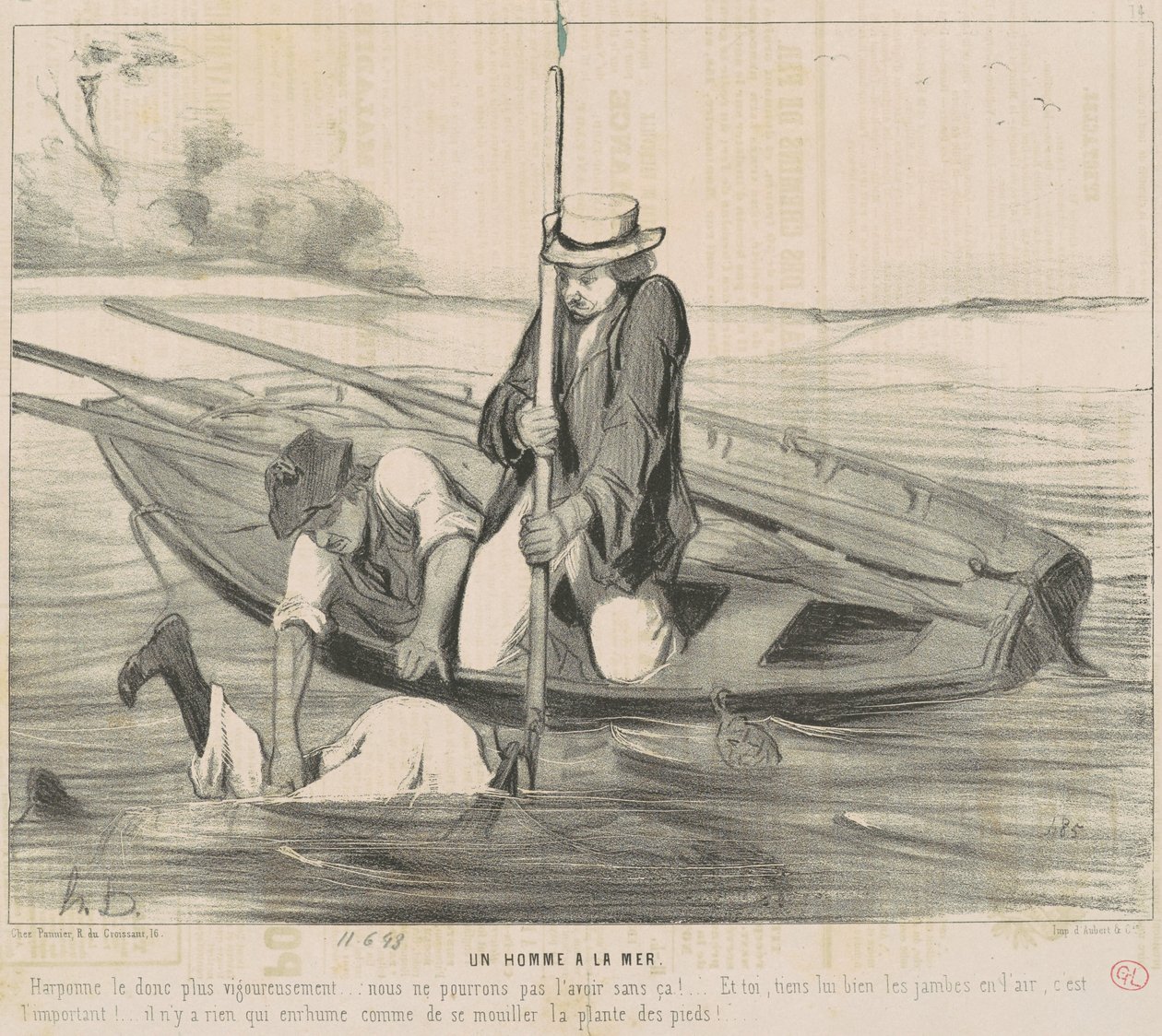 Un homme à la mer - Honoré Daumier