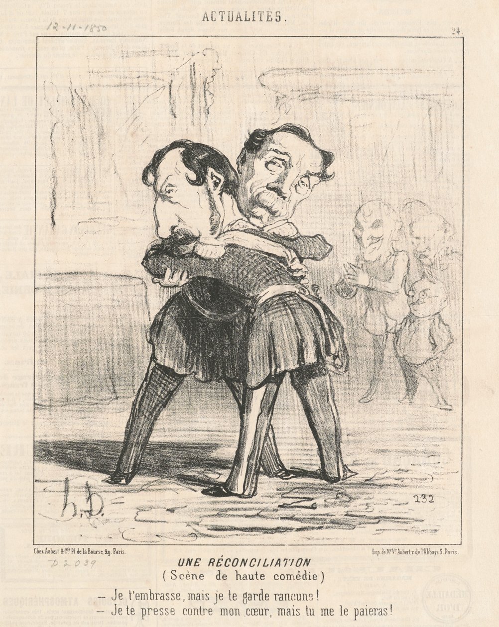 Une réconciliation, scène de haute comédie - Honoré Daumier