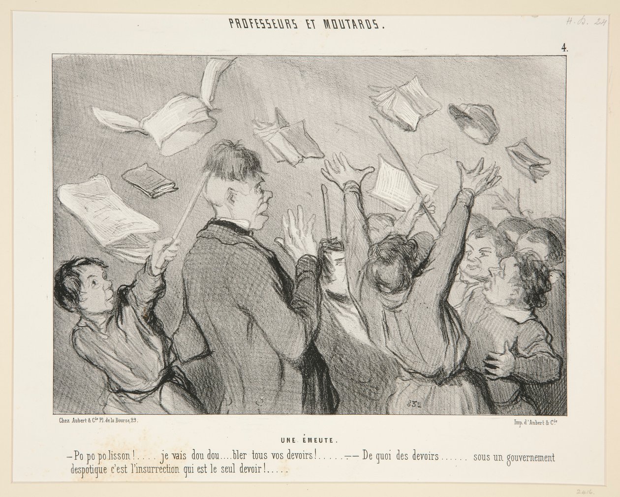 Une Émeute; #4 de Professeurs et Moutards - Honoré Daumier