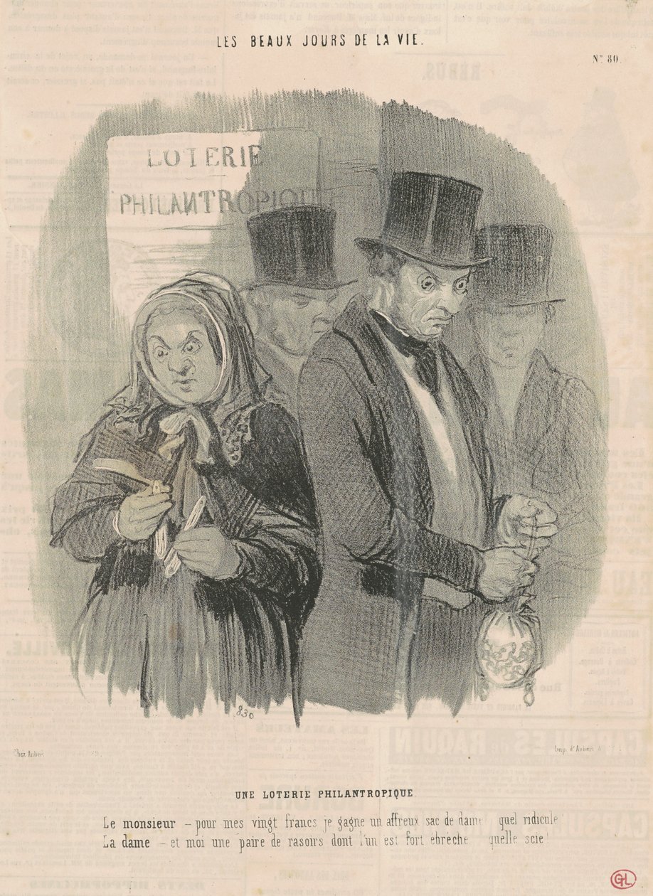 Une loterie philanthropique - Honoré Daumier