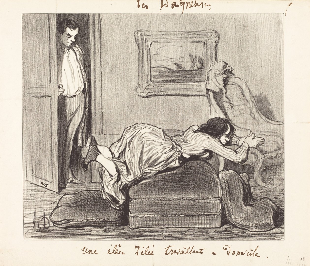 Une élève zélée travaillant à domicile - Honoré Daumier