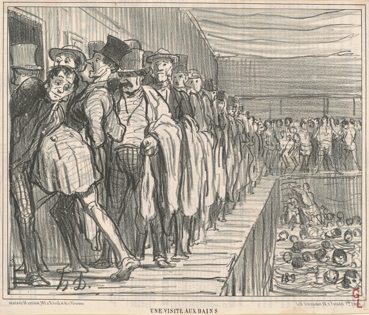 Une visite aux bains - Honoré Daumier
