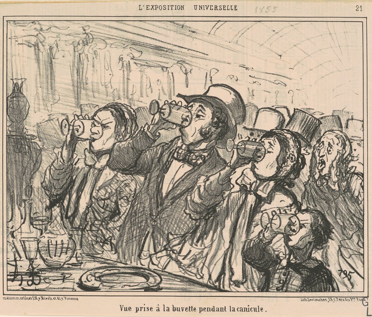 Vue prise à la buvette pendant la canicule - Honoré Daumier