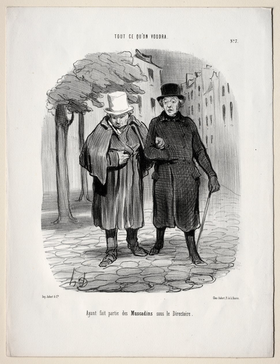 Ce que vous voudrez, planche 7 : Ayant pris le rôle de dandies sous le Directoire - Honoré Daumier