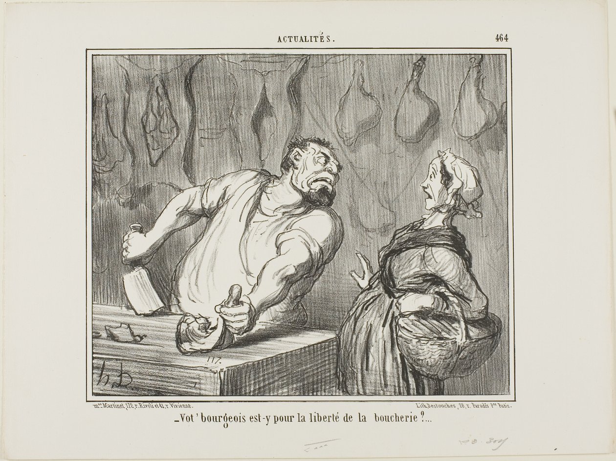 "- Et votre bourgeois, est-il pour la liberté de la boucherie ", planche 464 d
