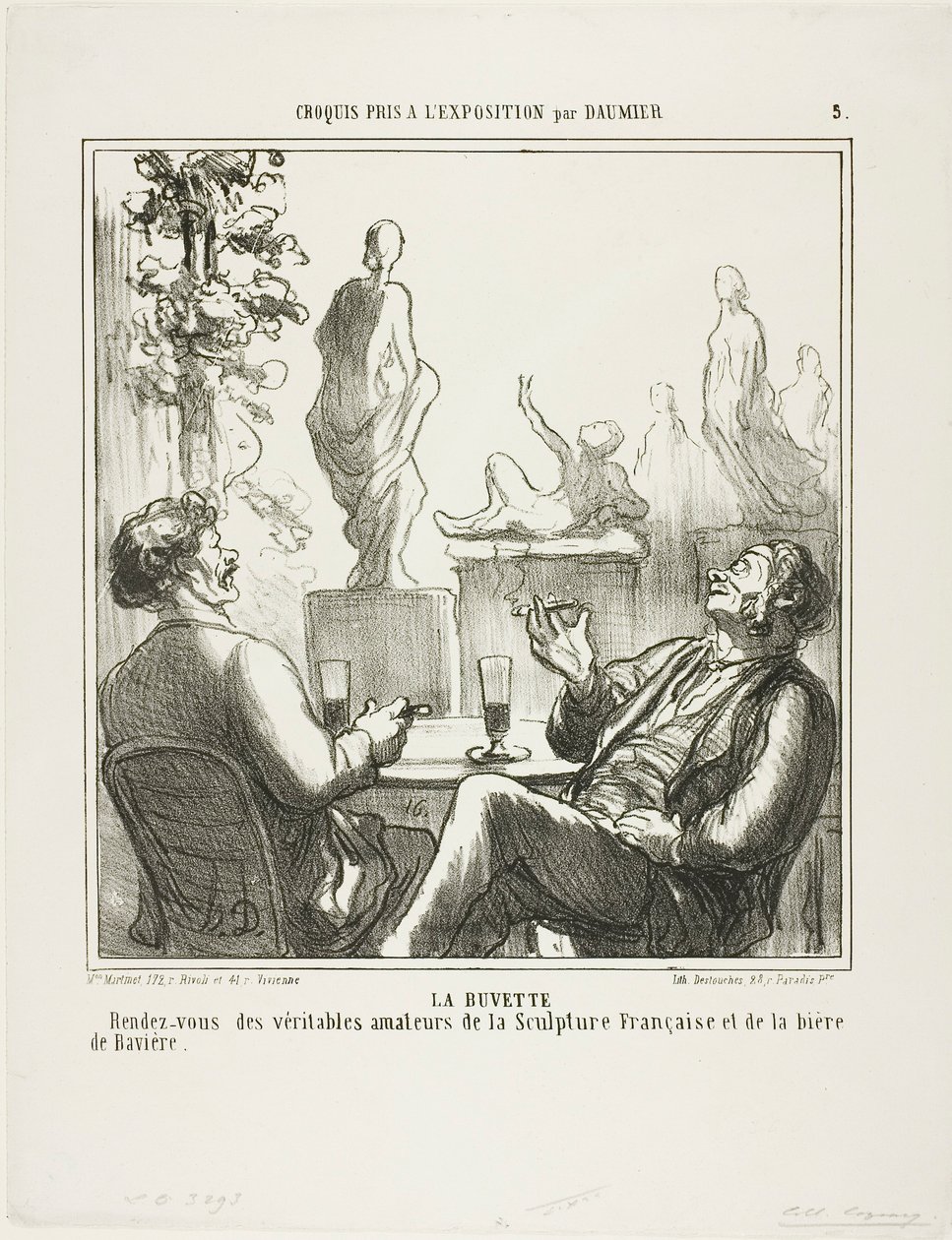 Au bar. Rendez-vous des vrais amateurs de sculpture française et de bière bavaroise, planche 5 de Croquis pris à l