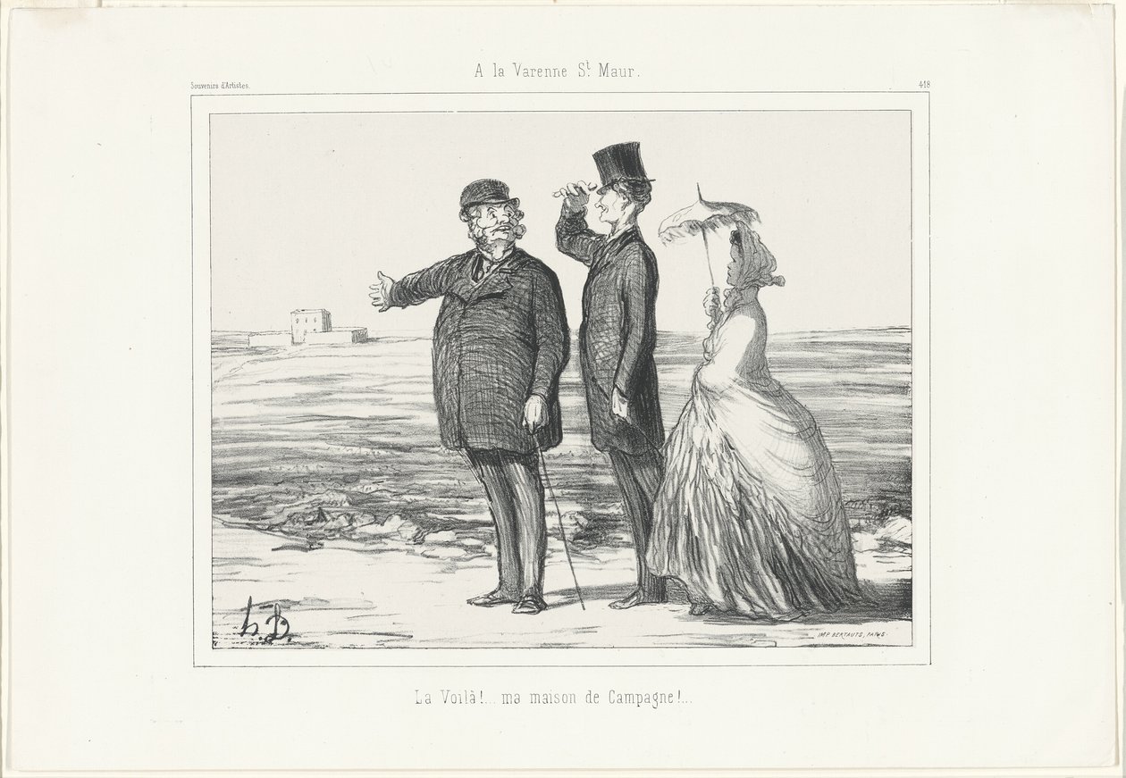 At Varenne, Saint-Maur. “There! My country house", plate 418 from Souvenirs d’artistes - Honoré Victorin Daumier