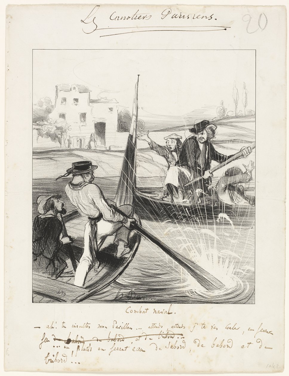 Combat naval - Honoré Victorin Daumier