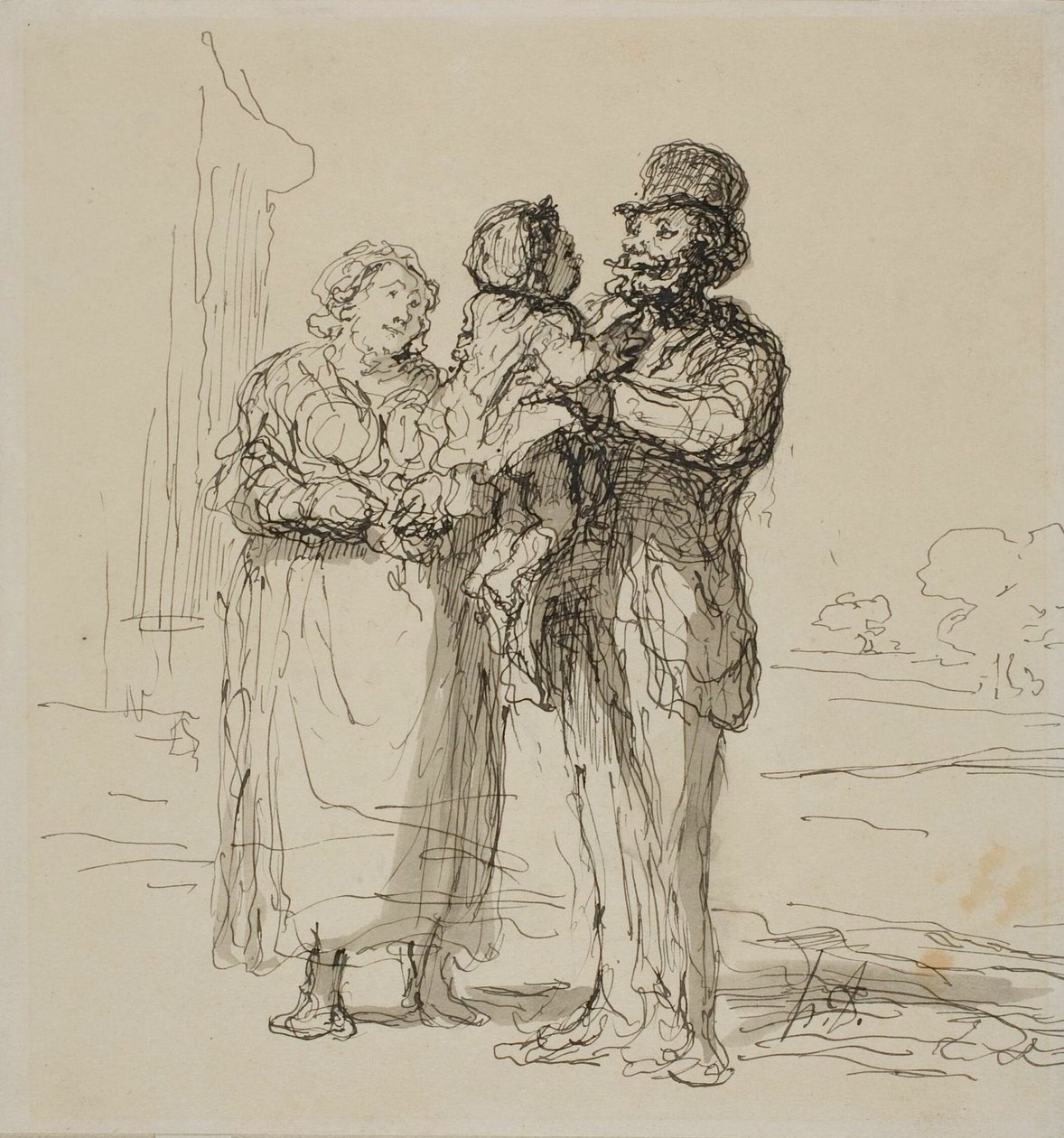 Scène de famille - Honoré Victorin Daumier