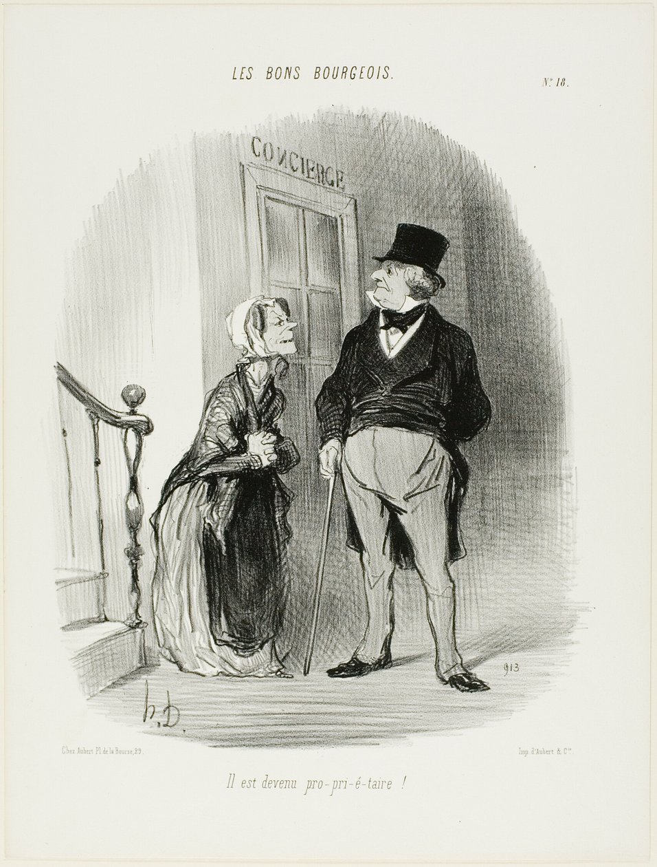 "Il est devenu un Laaaand-Looooord, planche 18 des Bons Bourgeois. - Honoré Victorin Daumier