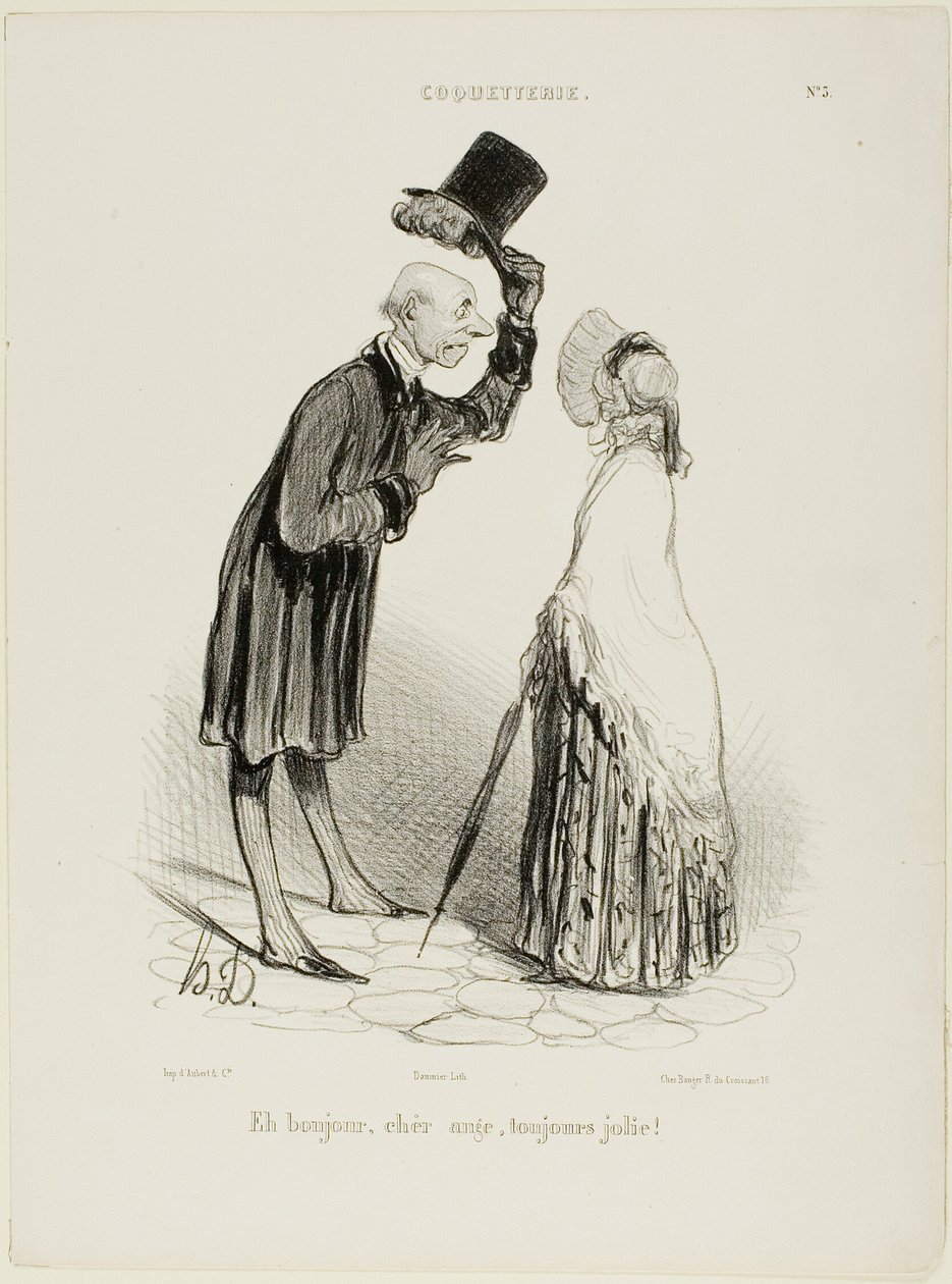 "Hello, Angel, always pretty...," plaque 3 de la Coquetterie - Honoré Victorin Daumier