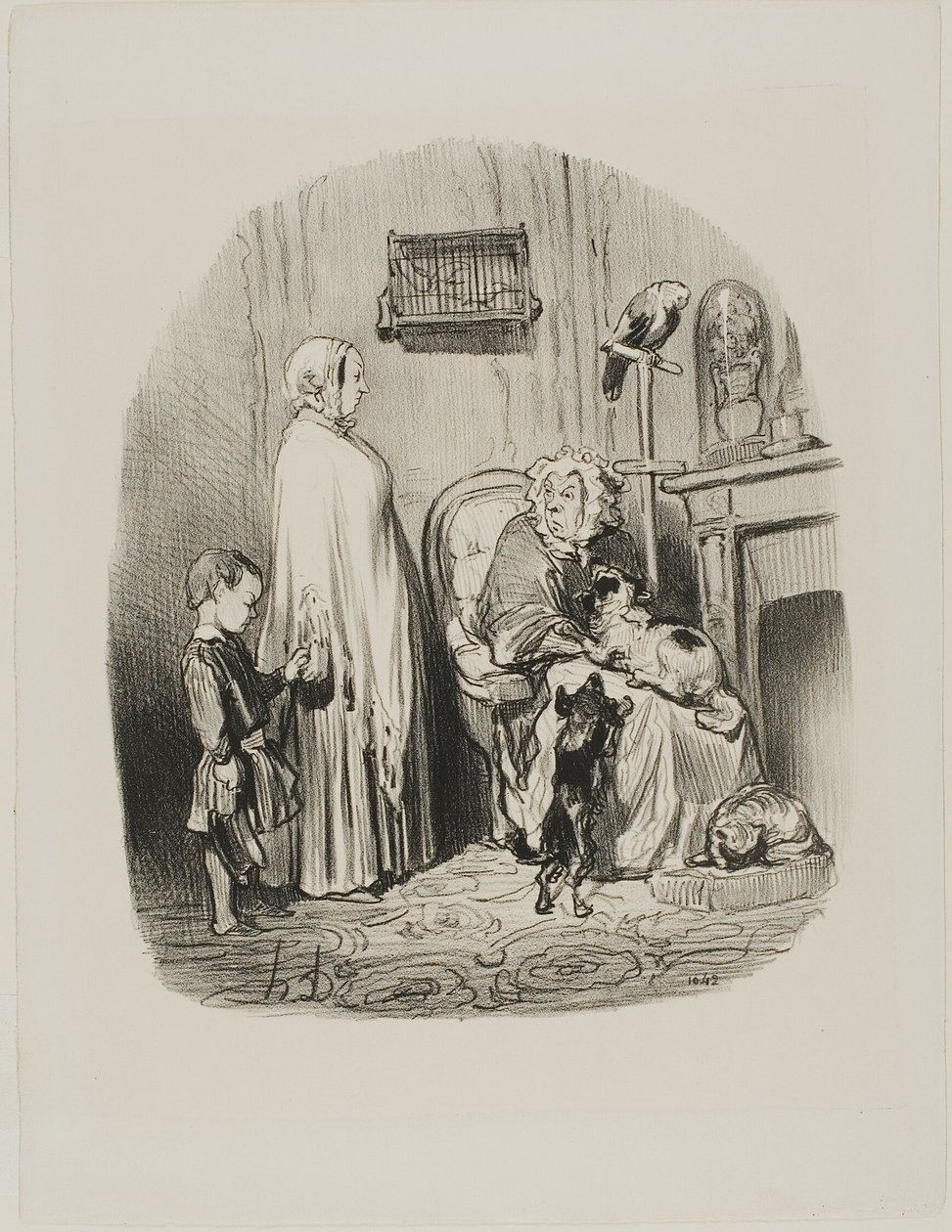 "Je ne loue pas aux personnes ayant des enfants", plaque 14 de Locataires Et Propriétaires - Honoré Victorin Daumier
