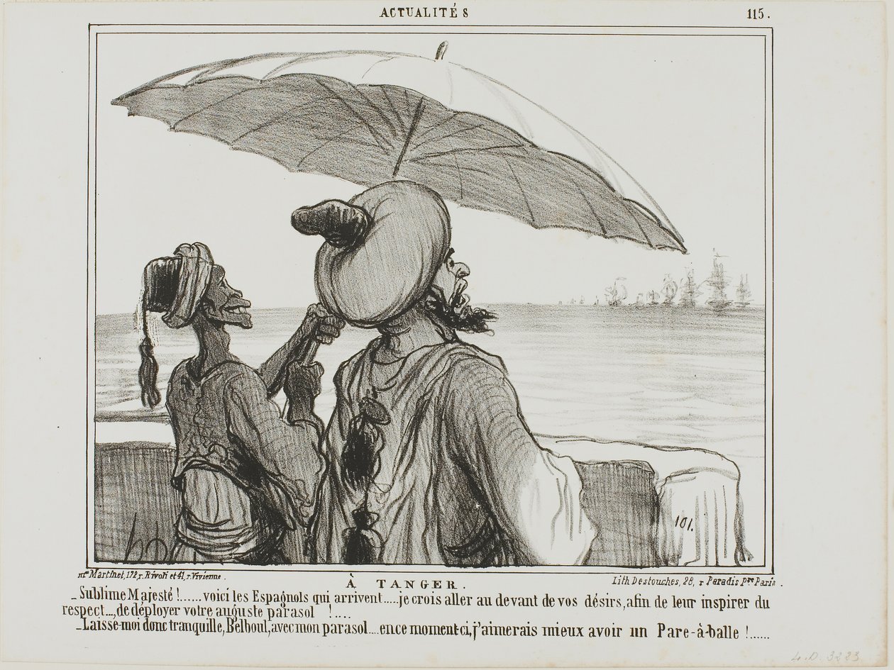 A Tanger. "- Sublime Majesté... les Espagnols arrivent... pour les effrayer j