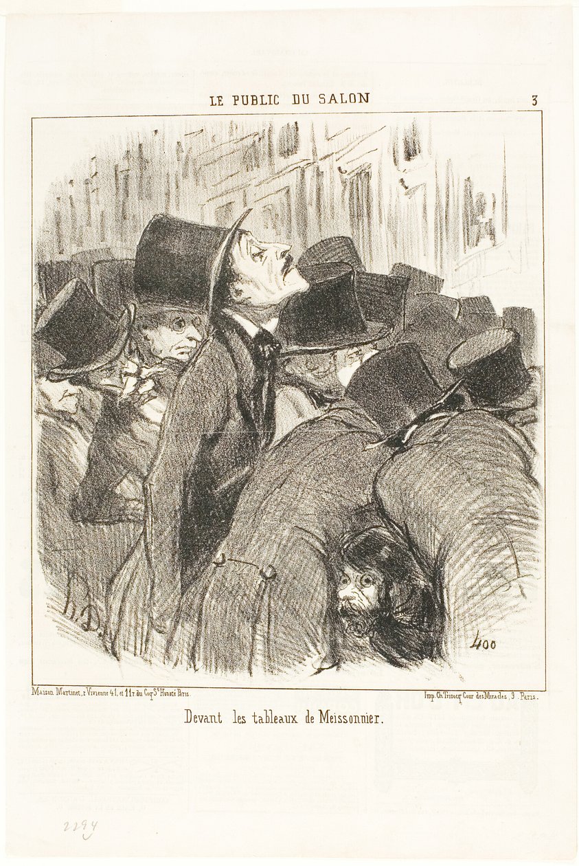 Devant les tableaux de Meissonnier, planche 3 de Le Public Du Salon - Honoré Victorin Daumier
