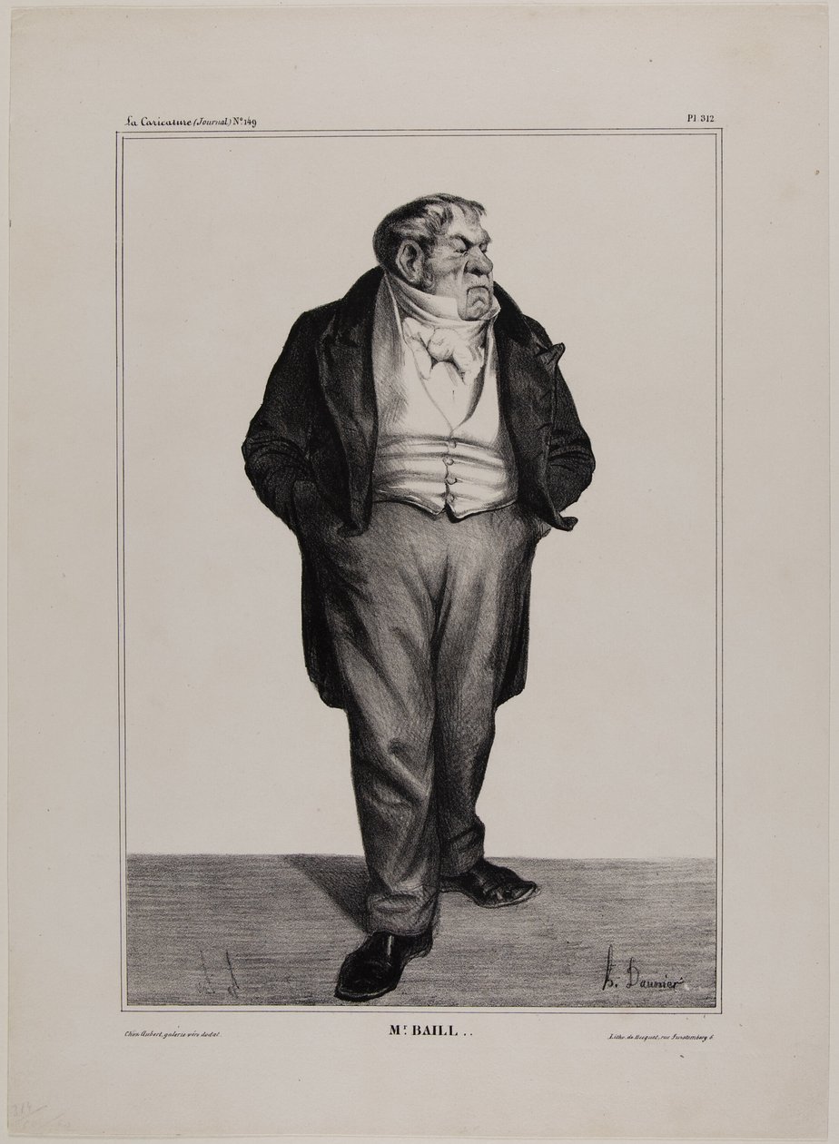 Mr. Baill.., plate 312 from Célébrités de la Caricature - Honoré Victorin Daumier