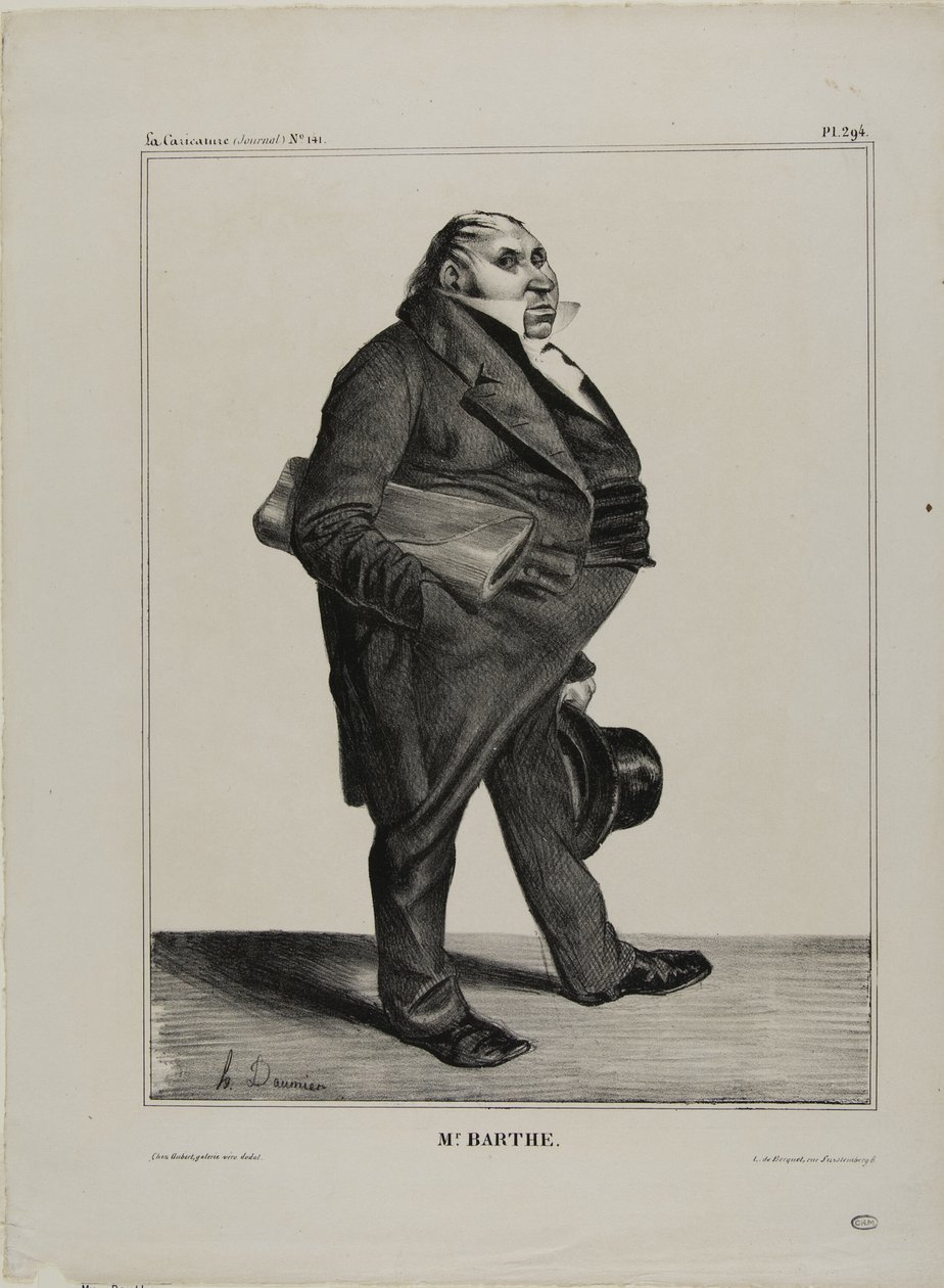 Mr. Barthe, plate 294 from Célébrités de la Caricature - Honoré Victorin Daumier