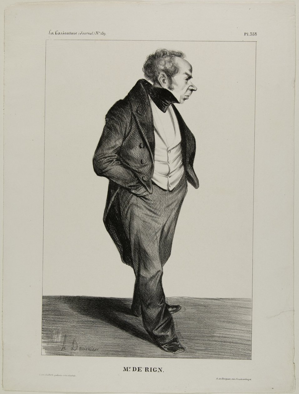 Mr. De Rign, plate 333 from Célébrités de la Caricature - Honoré Victorin Daumier