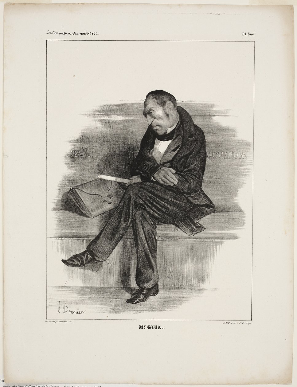 Mr. Guiz.., plate 340 from Célébrités de la Caricature - Honoré Victorin Daumier