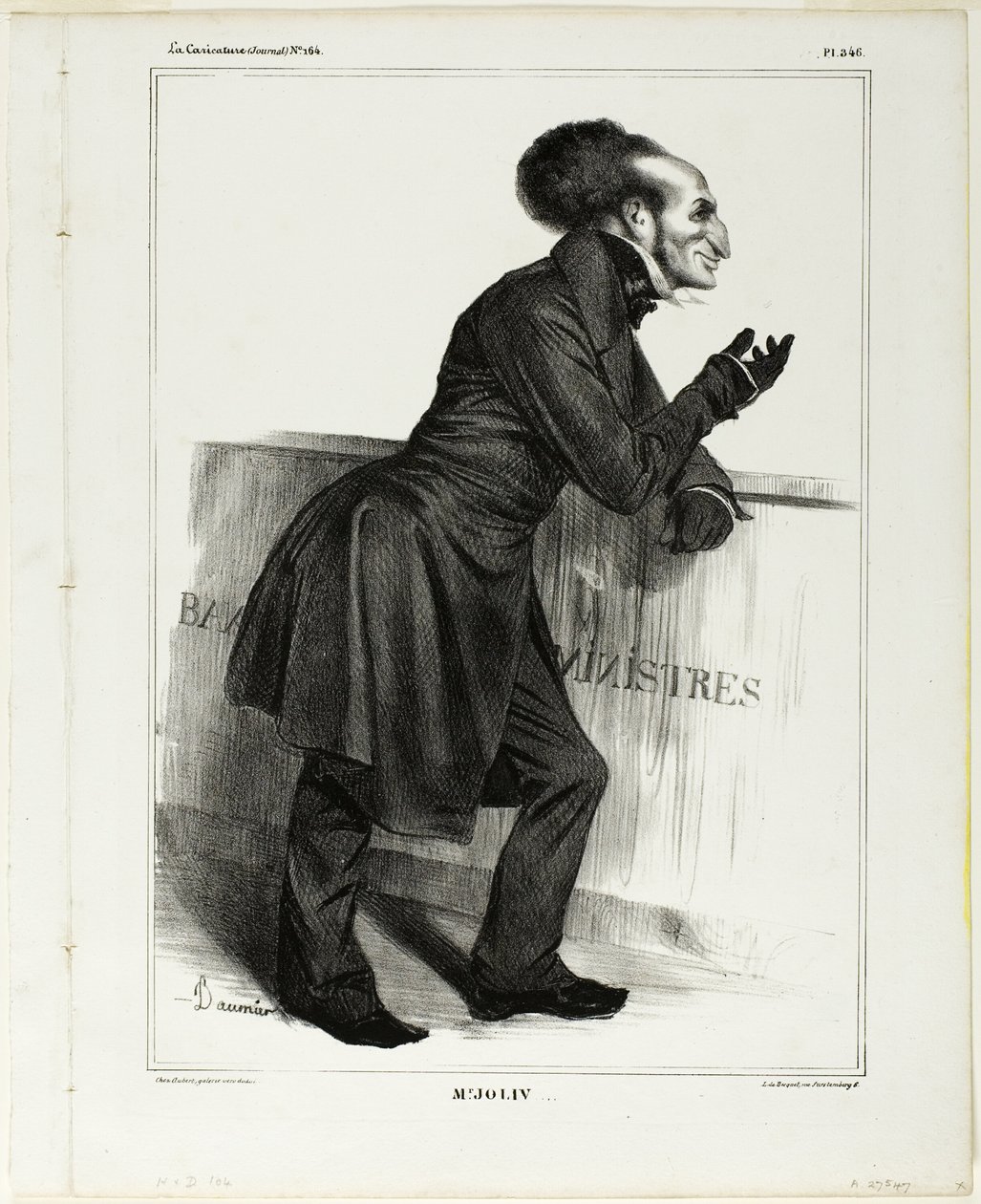 Mr. Joliv...., plate 346 from Célébrités de la Caricature - Honoré Victorin Daumier