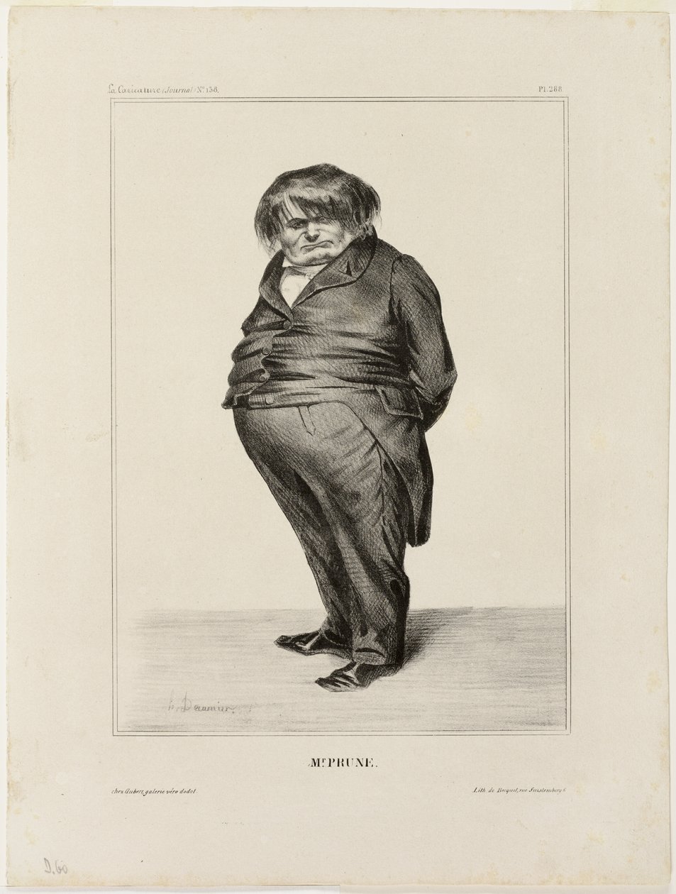 Mr. Prune, plate 288 from Célébrités de la Caricature - Honoré Victorin Daumier