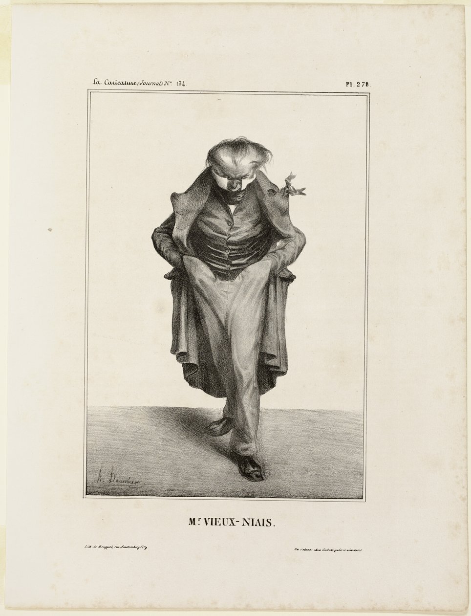 Mr. Vieux-Niais, plate 278 from Célébrités de la Caricature - Honoré Victorin Daumier