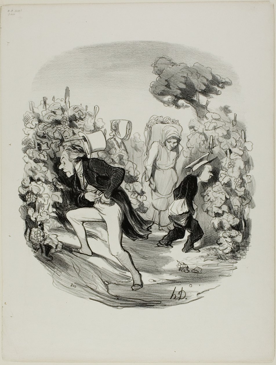 Oh Blast ! ... les raisins ne sont vraiment pas bons cette année !, planche 24 des Pastorales - Honoré Victorin Daumier