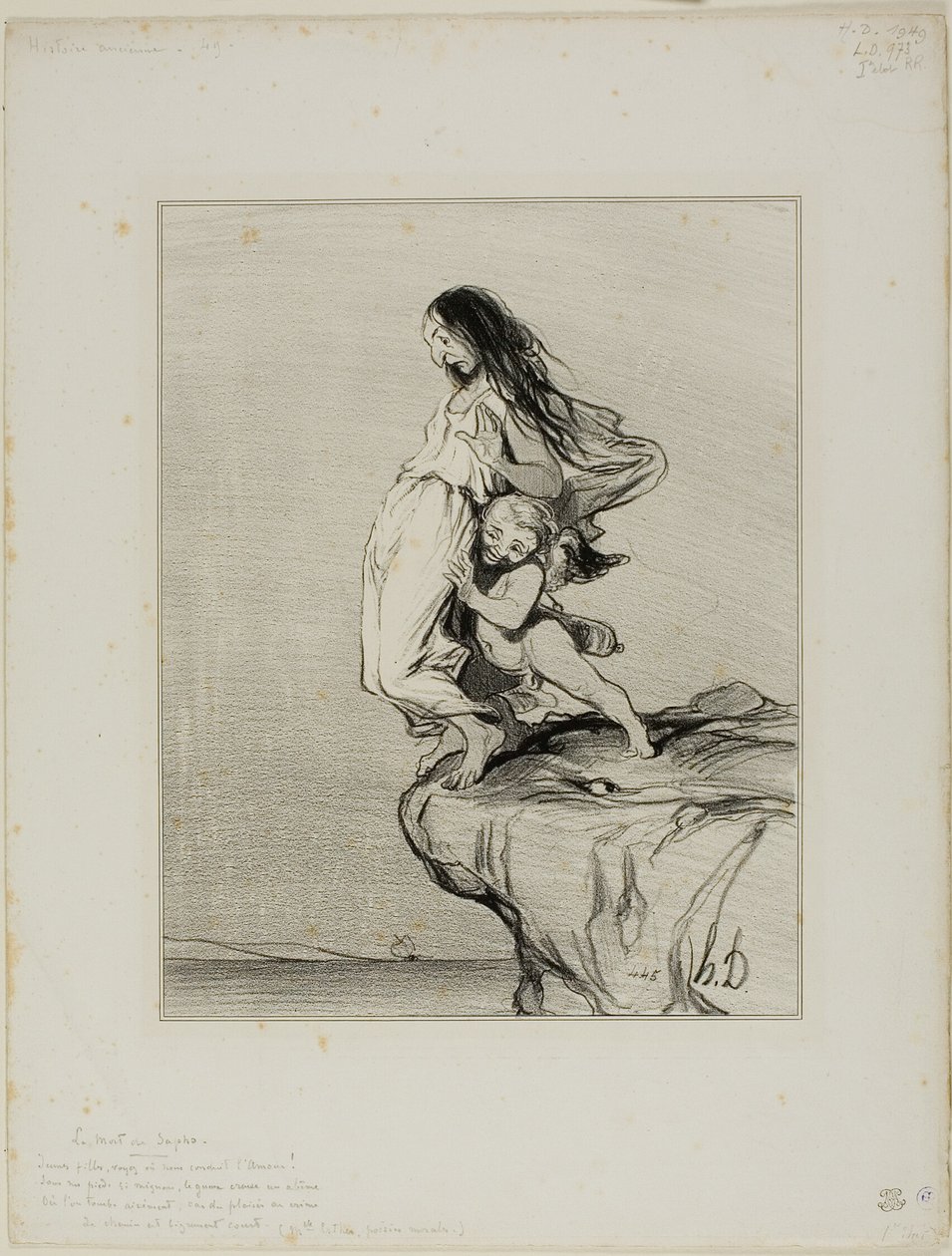 La mort de Sappho. "Jeunes filles, vous voyez où l