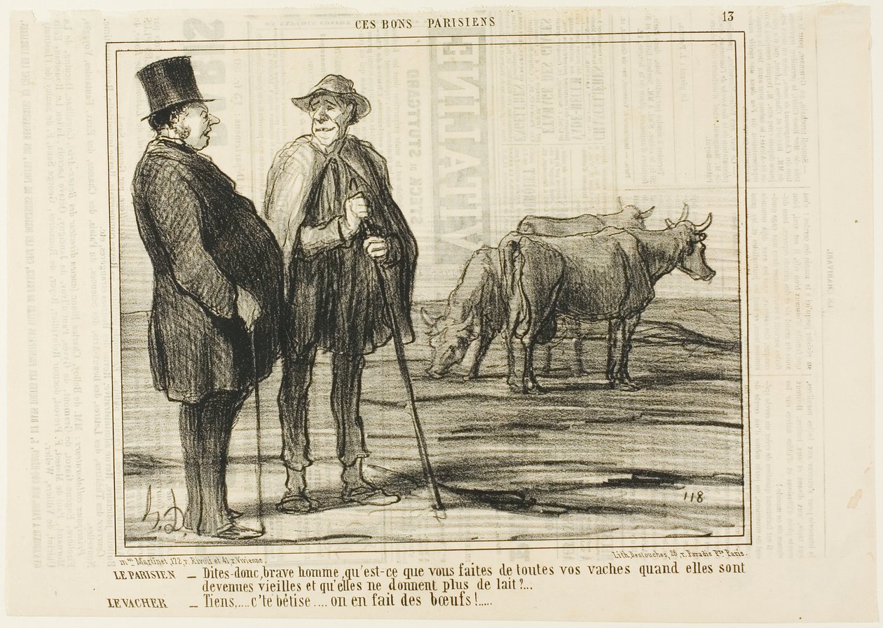 Le Parisien "- Dites-moi, mon bon monsieur, que faites-vous de toutes ces vaches une fois qu