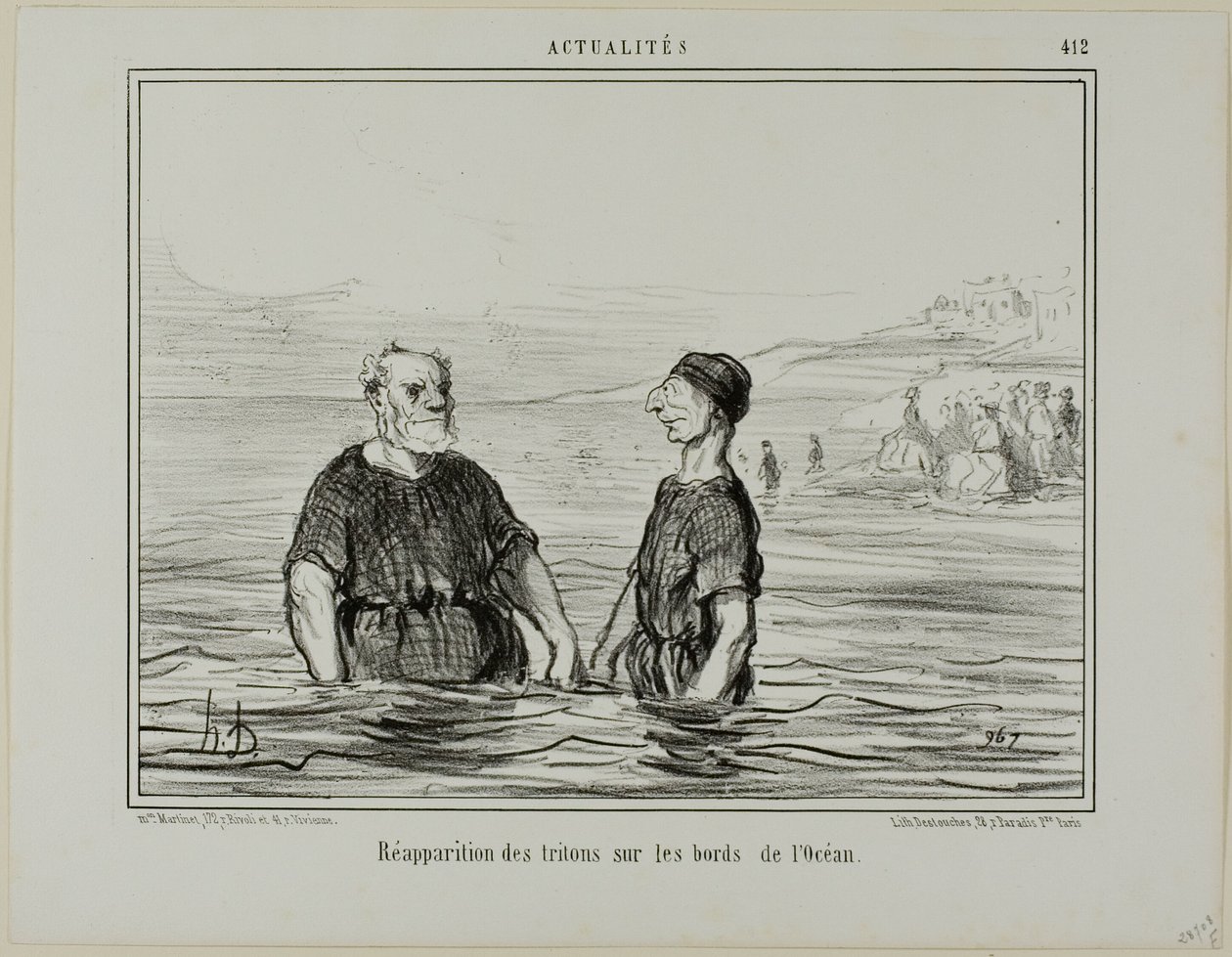 La réapparition des Tritons de la mer, planche 412 des Actualités - Honoré Victorin Daumier