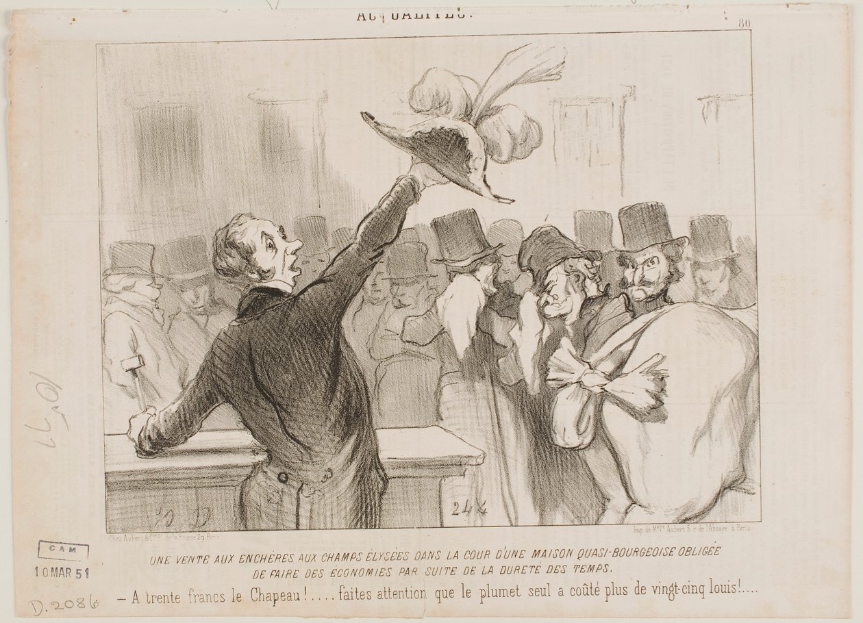 Une vente aux enchères dans une maison bourgeoise - Honoré Daumier