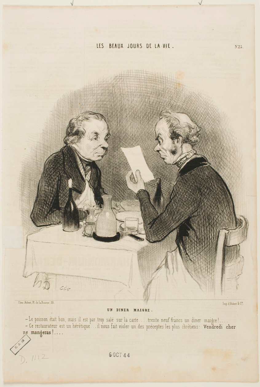 Un repas léger - Honoré Daumier