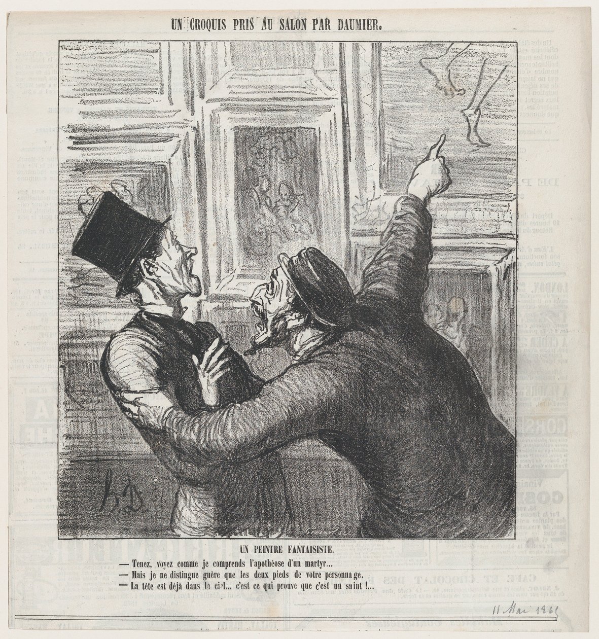 Un peintre fantastique, tiré de « Une esquisse du Salon », parue dans *Le Charivari*, le 11 mai 1865 - Honoré Daumier