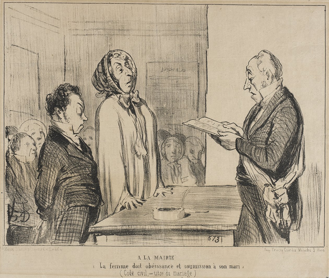 À la mairie... - Honoré Daumier