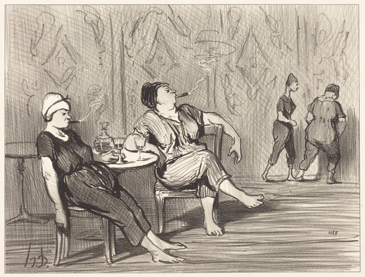 À la buvette - Honoré Daumier
