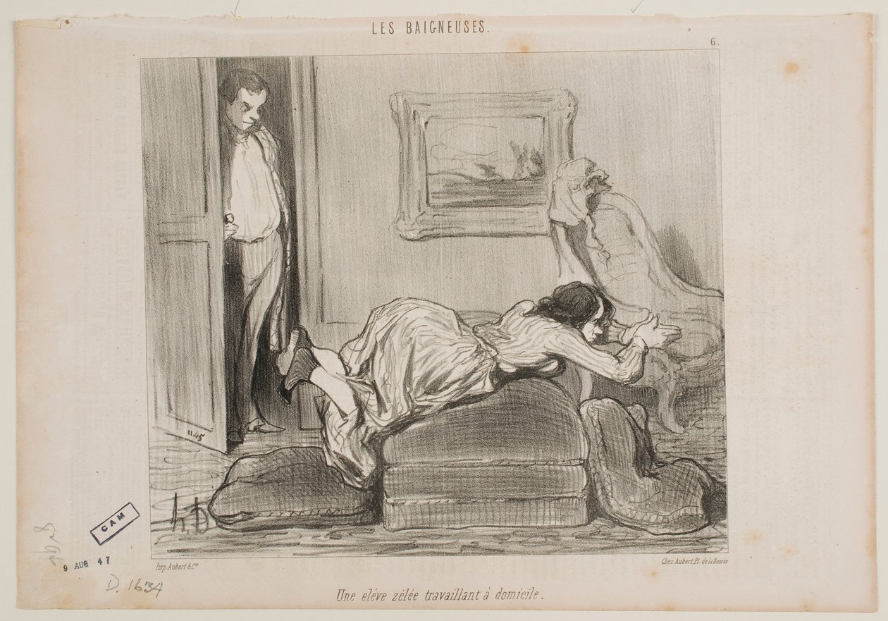 Un étudiant assidu travaille depuis chez lui - Honoré Daumier
