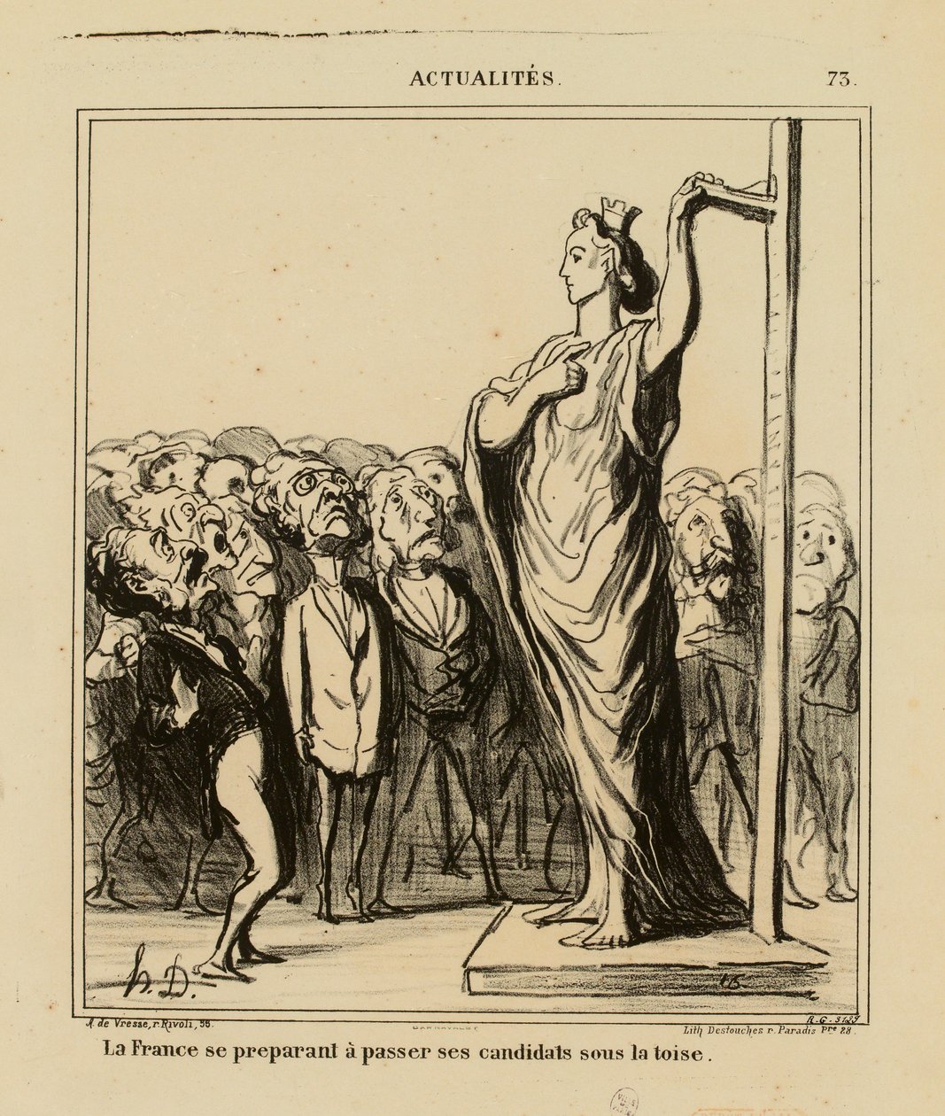 Aktualitäten Nr. 73: Frankreich bereitet sich darauf vor, seine Kandidaten zu messen - Honoré Daumier