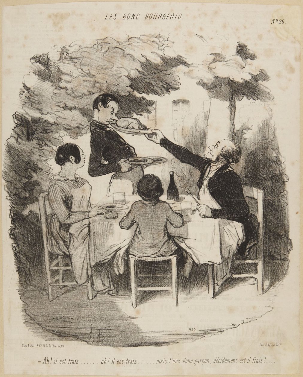 Ah! il est frais..., number 26 from the series Les Bons Bourgeois from Le Charivari - Honoré Daumier