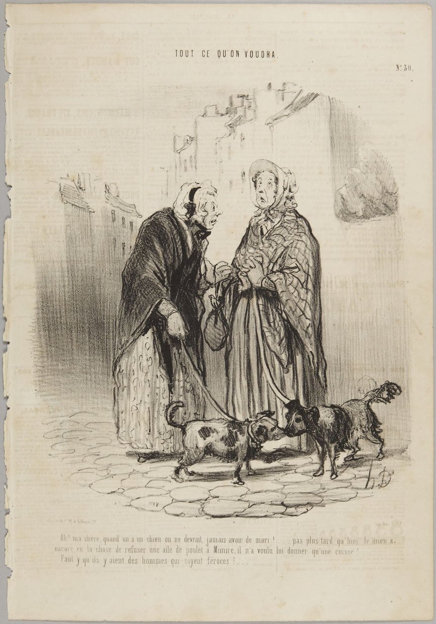 Ah! ma chère, quand on a un chien on ne devrait jamais avoir de mari!, number 30 from the series Tout ce qu