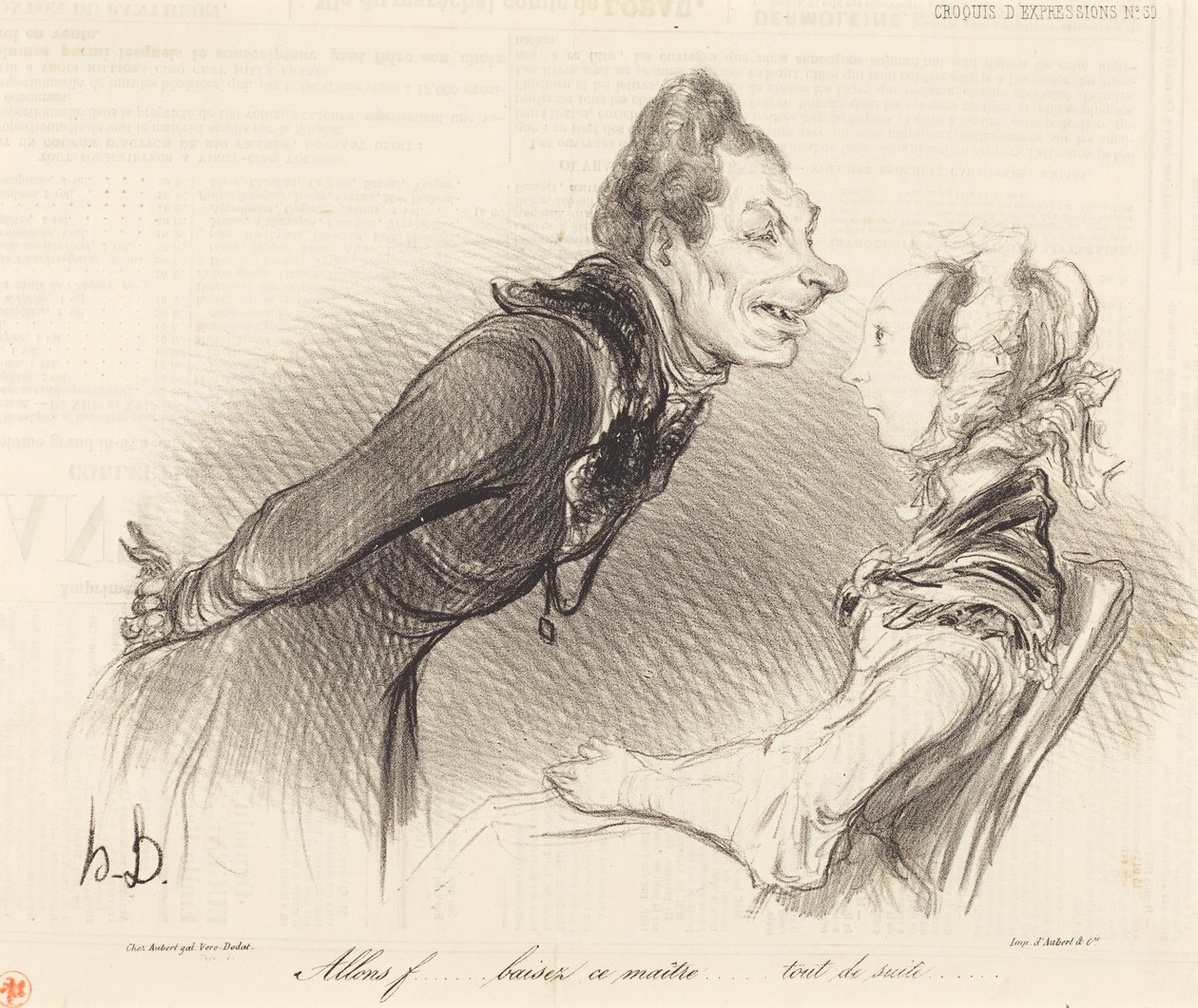 Allons... baisez ce maître... tout de suite... - Honoré Daumier