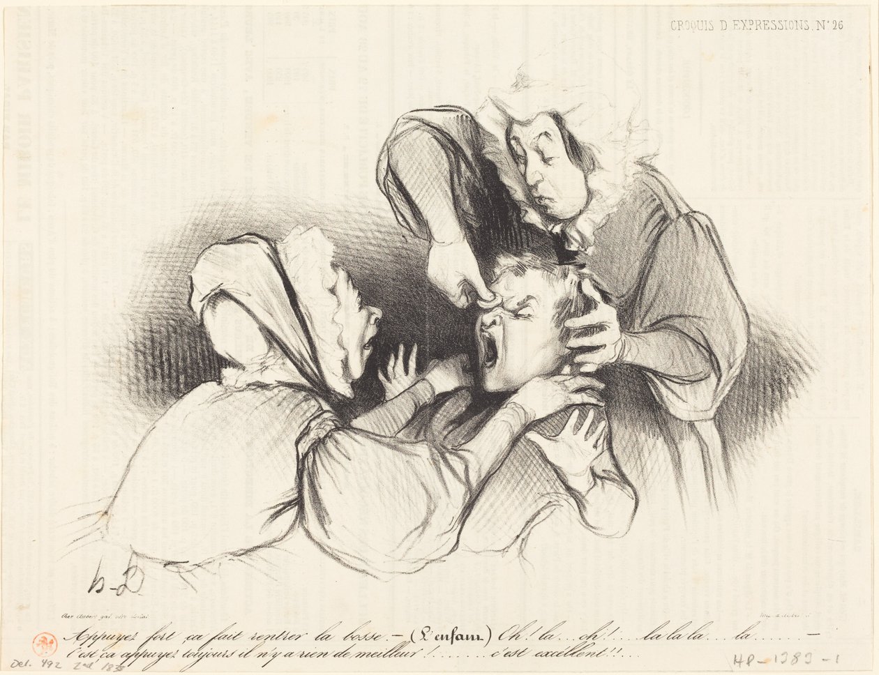 Appuyez fort, ça fait rentrer la bosse... - Honoré Daumier