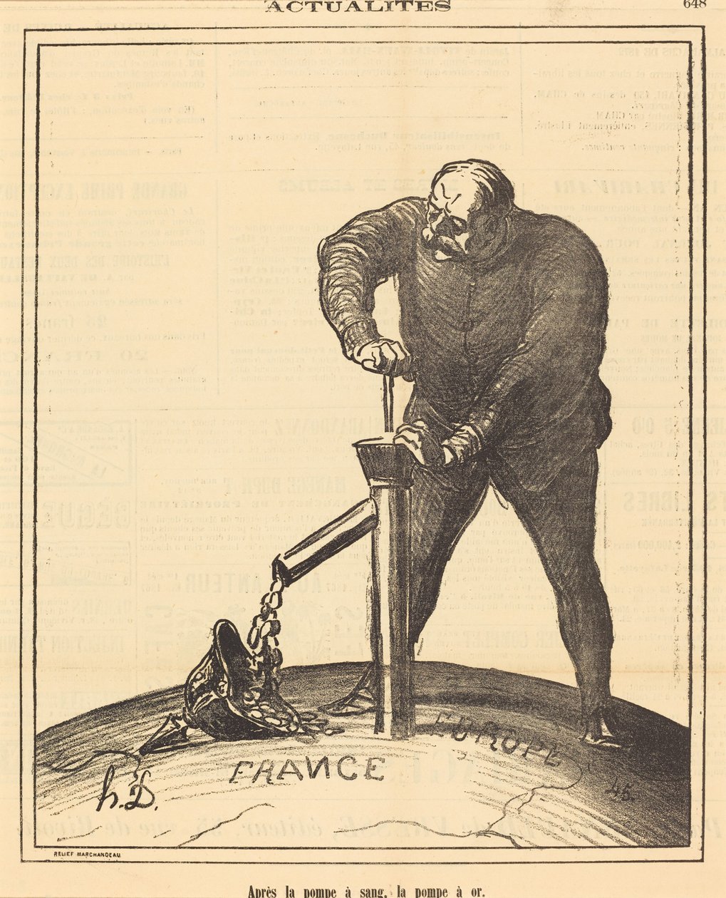 Après la pompe a sang, la pompe à or - Honoré Daumier