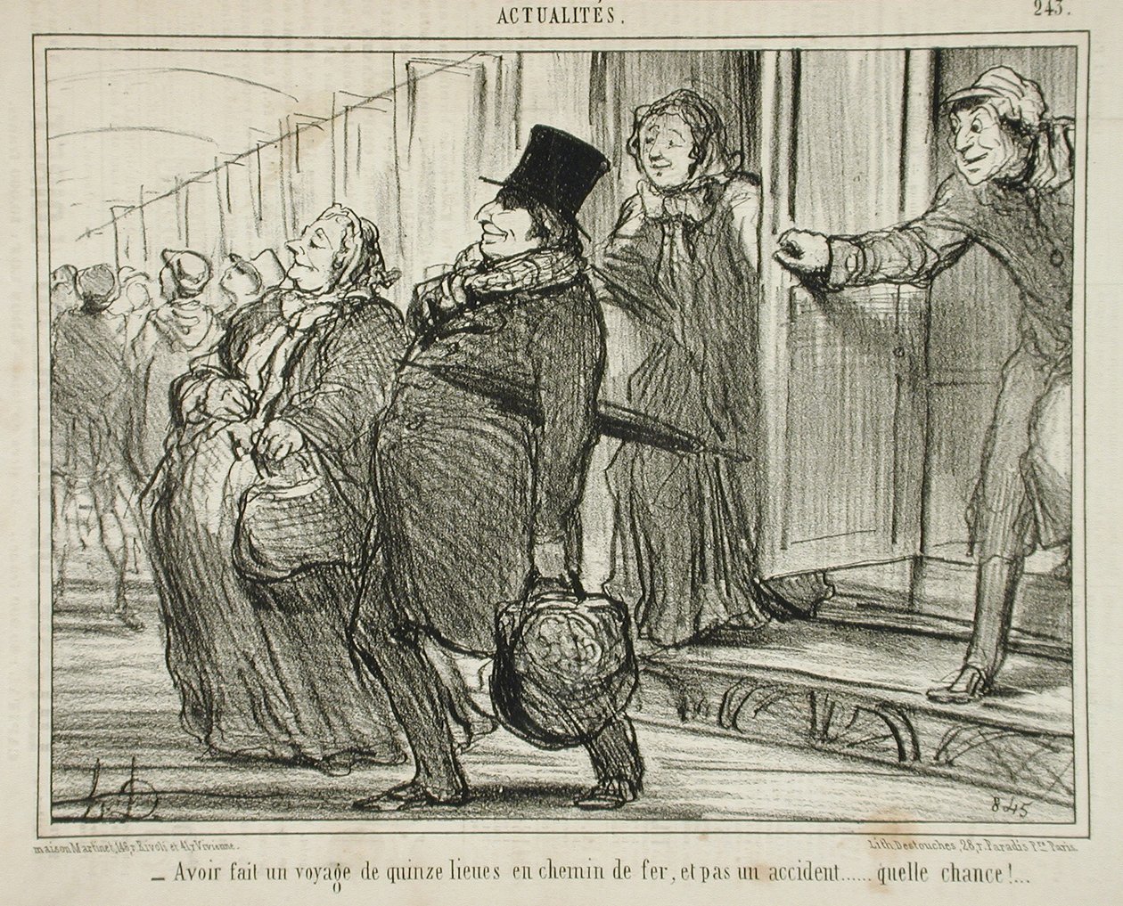 Avoir fait un voyage de quinze lieues en chemin de fer... - Honoré Daumier