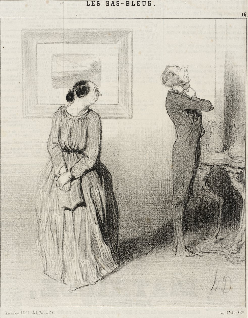 Bichette...viens donc arranger ma rosette!... - Honoré Daumier