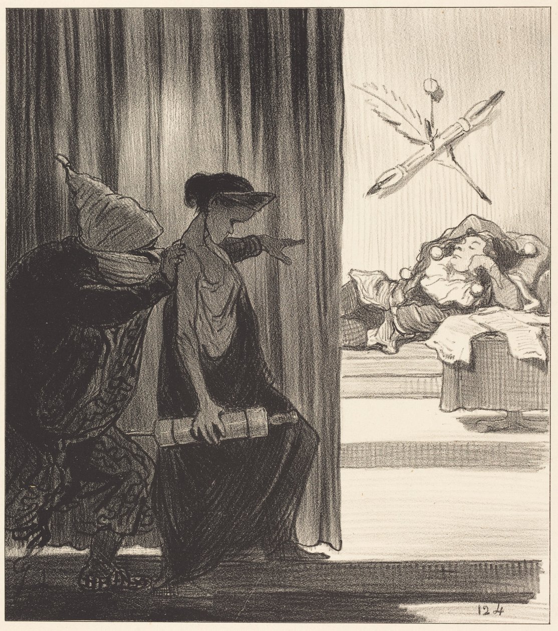 Clytemnestre poussée par mimi Véron... - Honoré Daumier